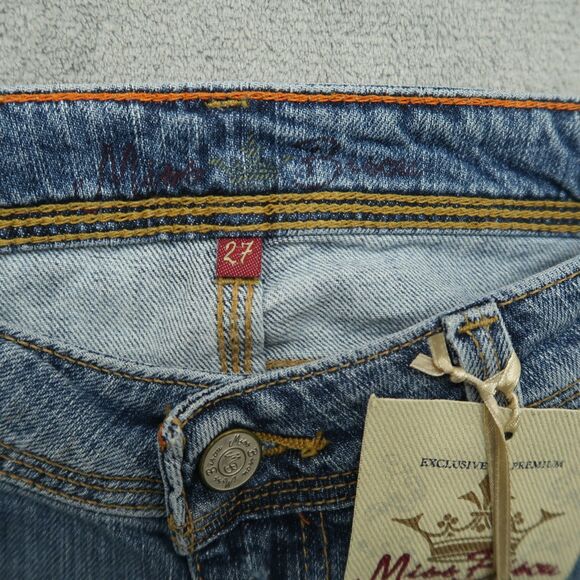 Miss Bison Jeans Women's Size 27 Low-Rise Bootcut Denim 33" Inseam Distressed - Picture 9 of 16
